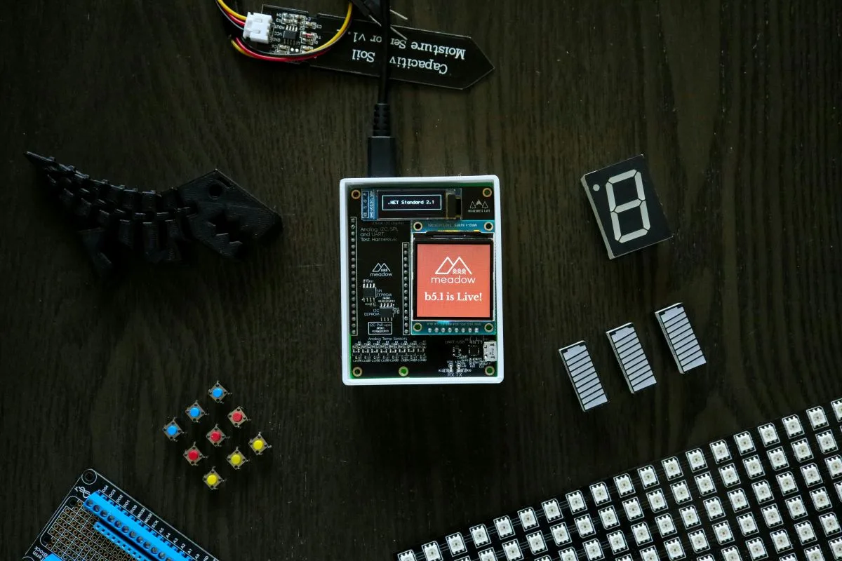 Electronic board with sensors and components – technological development work.